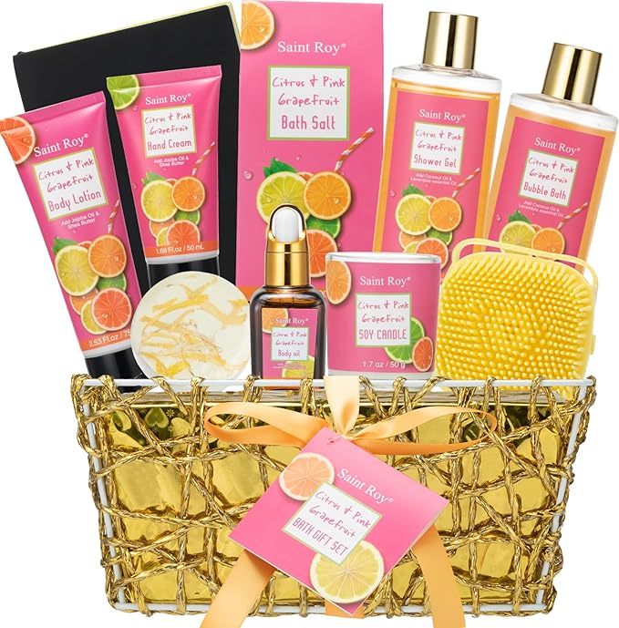 Mothers Day Gifts Basket for Mom, 11 Pcs Spa Gift Basket, Bath and Body Gift Skin Care Set, Bath and Body Kit, Relaxation Gift, Christmas, Birthday, Valentines Spa Kit for Women Self Care Kit
