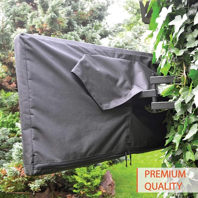 Outdoor TV Cover 80-85 inch - WITH ZIPPER, Weatherproof, Waterproof 360 degrees protection, Soft Non Scratch Interior - Black