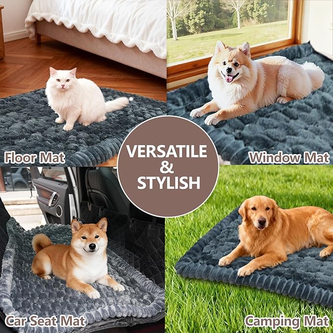 Waterproof Couch Cover for Dogs Washable,Non Slip Fuzzy Durable Couch Covers for 3 Cushion Sofa Pet Friendly Sofa Cover Dog Thick Soft Slipcovers Protector Couches Mat Bed (Grey, 27.6" x 70.9")