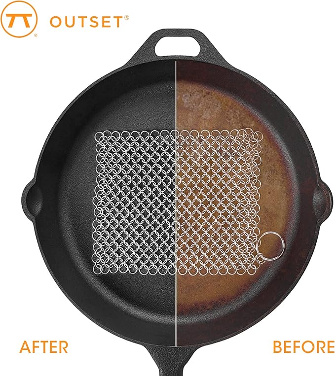 Outset Chain Mail Cast Iron Cleaner and Scrubber Tool