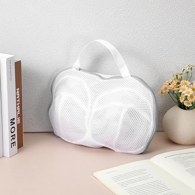 2 Pack Large Bra Washing Bags for Laundry, Underwear Brassiere Wash Bag Set Bra Bags for Wash Machine With Zipper Lingerie Bag for Washing Delicates Women Bras Washer Protector (Gray)