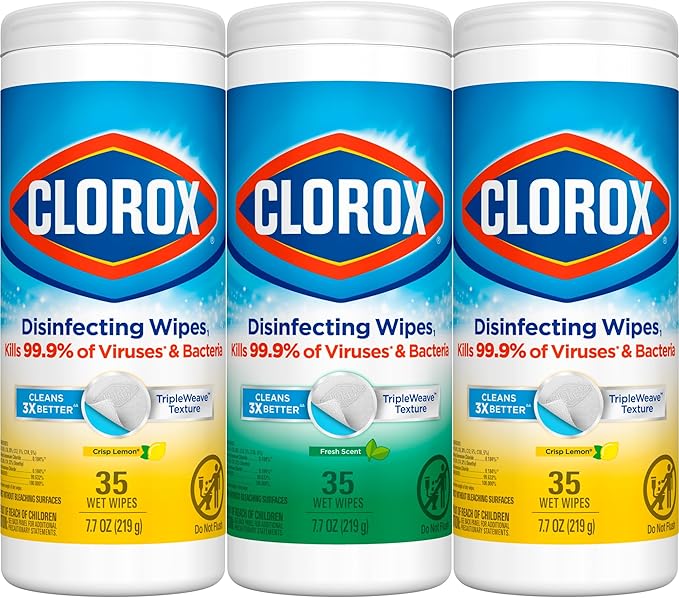 Clorox® Disinfecting Wipes, 35 Wipes Per Tub, Pack Of 3 Tubs