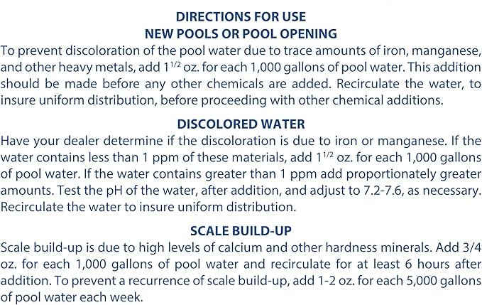 Pool Mate 1-Quart 12-Pack Premium Metal Out Stain and Mineral Inhibitor, Pool Metal Remover, Stain Remover, Made in USA
