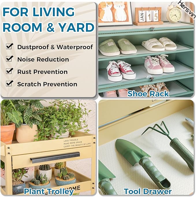 Hersvin Shelf Liner, 26 in x20 ft Non-Adhesive Drawer Liners EVA Kitchen Cupboard Cabinet Covering Undersink Mat Washable Fridge Lining Paper for Home Office (Clear/Dot)