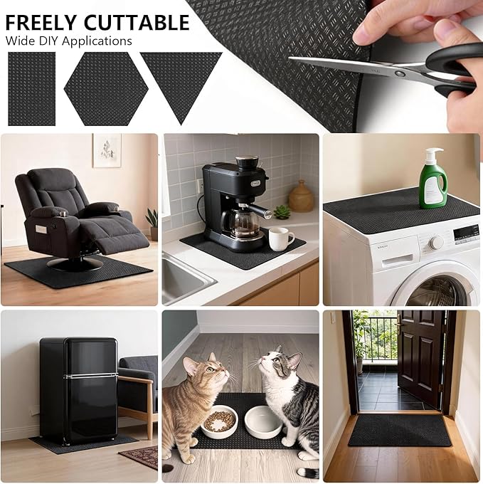 Under Washing Machine Mat, Doubled-Sided Non Slip Washer Pan, Anti-Vibration Dryer Mat, 27" x 27"