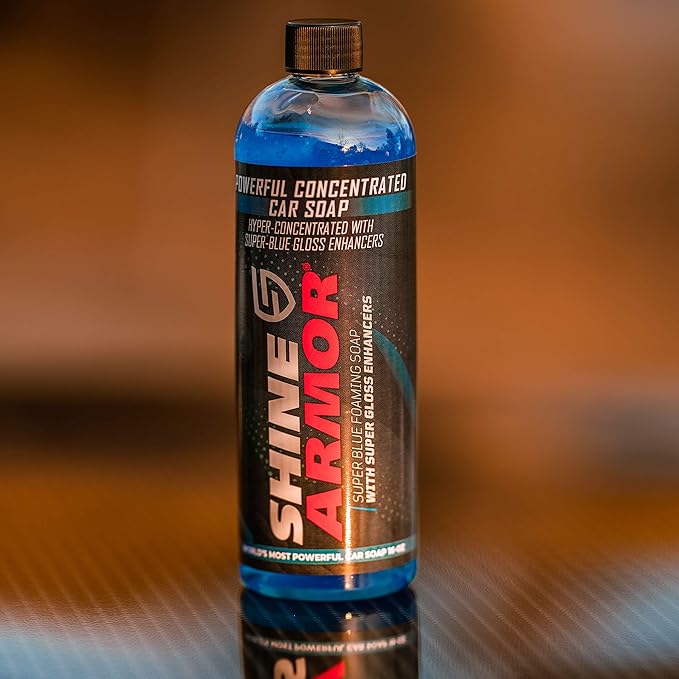 SHINE ARMOR Car Wash Soap for Foam Cannon Pressure Washer Foam Gun Wash Brush Mitt | Detailing & Cleaning Supplies Safe on Wax Ceramic Coating Polish Windshield | Shampoo 16 Fl Oz