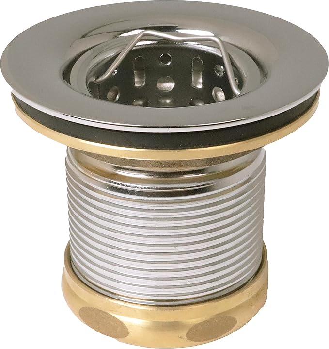 Westbrass A218-05 Junior Bar and Laundry Sink Drain Assembly with Removable Strainer Basket, Polished Nickel