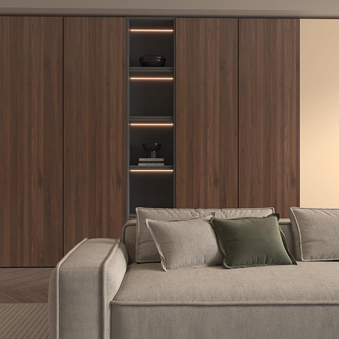 BOMENG Large Walnut Wood Contact Paper Matte 48"x591" Dark Brown Wood Wallpaper Peel and Stick Waterproof Removable Faux Wood Vinyl Wrap Vintage Countertop Paper for Drawer Liner Cabinets Walls Desk