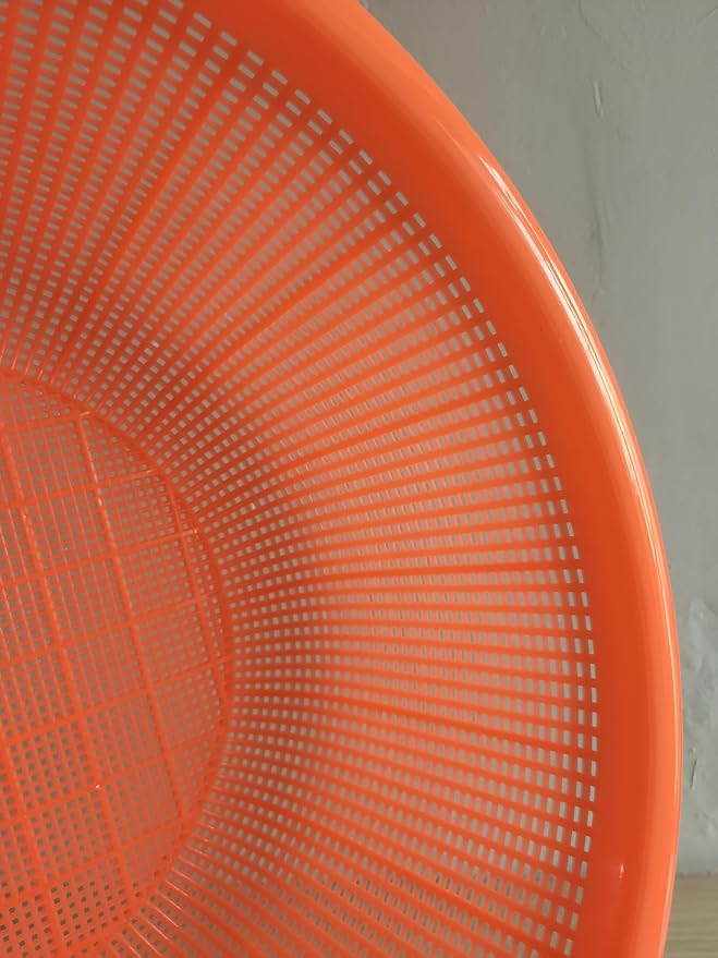 4 Pcs Large Plastic Wash Basket Round Perforated Colander Wash Vegetables and Fruits Drain Cooked Pasta Kitchen Essentials Food Strainer Basket Strainer Kitchen Blue Green Red Orange color