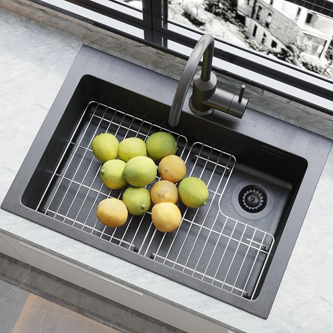 26.18'' x 14.76'' K-6449-ST Sink Protector Grid, Stainless Steel Sink Racks for Kohler Sink Rack Whitehaven 5827 and K-5826, Includes Left and Right Racks, Farmhouse Sink Protector
