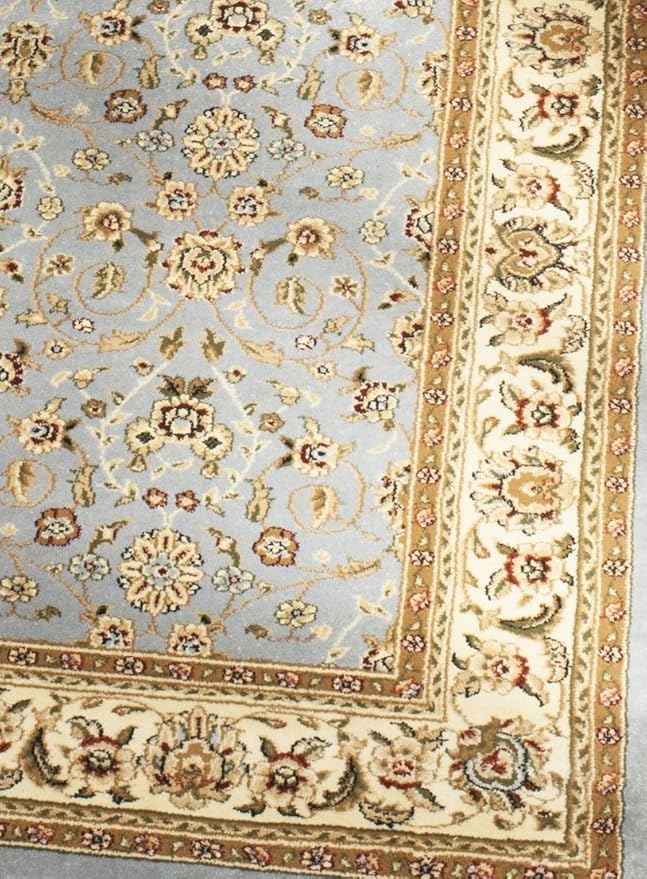 SAFAVIEH Lyndhurst Collection Accent Rug - 3'3" x 5'3", Light Blue & Ivory, Oriental Design, Non-Shedding & Easy Care, Ideal for High Traffic Areas in Entryway, Living Room, Bedroom (LNH312B)