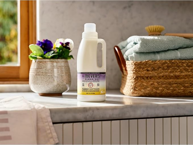 MRS. MEYER'S CLEAN DAY Liquid Fabric Softener,Infused with Essential Oils,Paraben Free,Compassion Flower,32 oz (32 Loads),(Pack of 4)