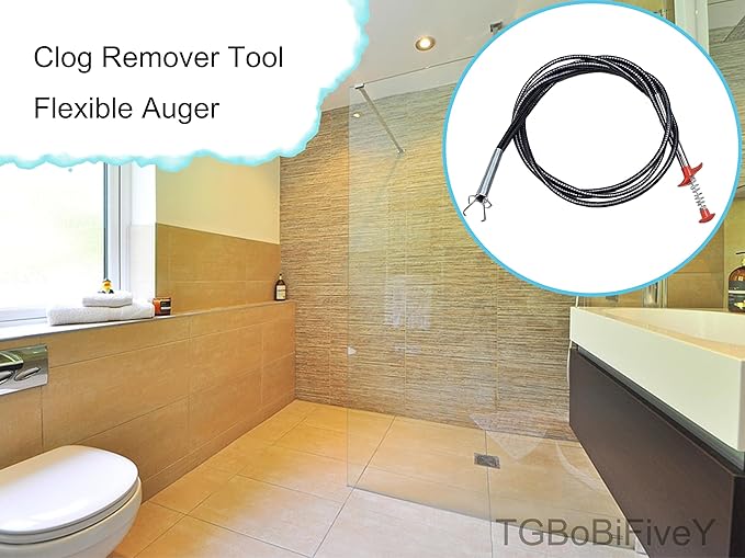 Drain Snake Gutter Cleaning Tools Drain Cleaner- Clog Remover for Toilet Sewer Shower Kitchen Bathroom Tub Clogged Drains Opener Cleaning Tool, Flexible Grabber Claw Pick Up Reacher 79 Inch