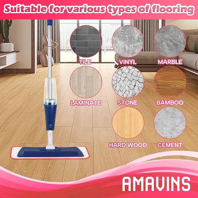 3 Pack Microfiber Cleaning Pads, Reusable Microfiber Mop Pads for 18 Inch Mop, Hardwood Floor Replacement Cleaning Mop Pads, Machine Washes