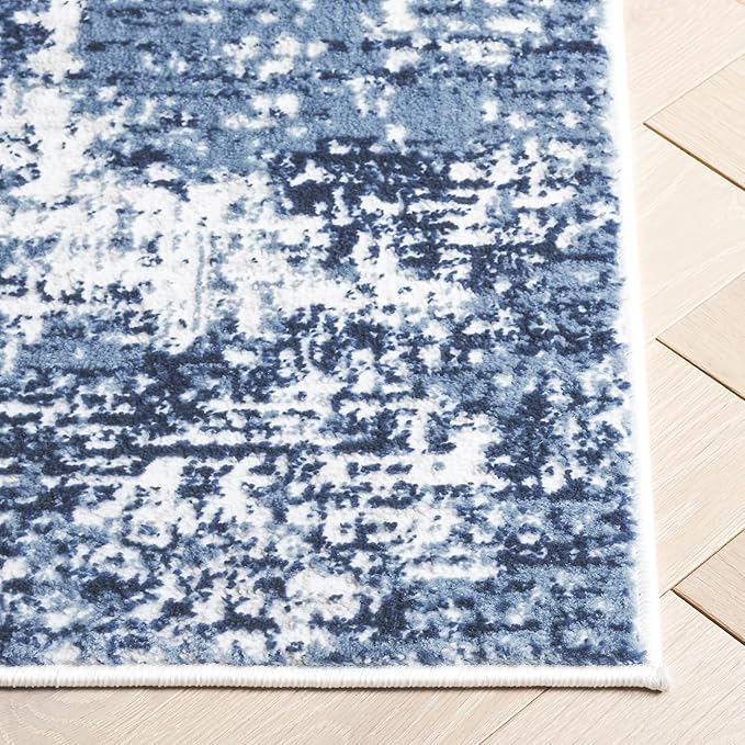 SAFAVIEH Amelia Collection Area Rug - 10' x 14', Ivory & Dark Blue, Modern Abstract Design, Non-Shedding & Easy Care, Ideal for The Living Room, Dining, Bedroom (ALA700M)