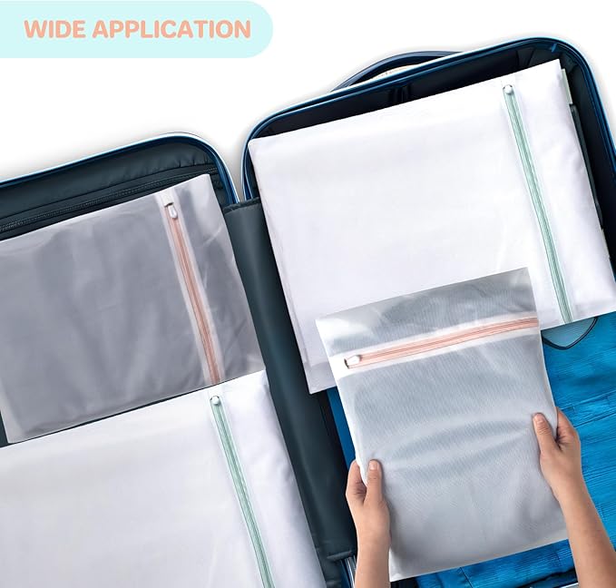 Small Laundry Net for Washing Machine, Laundry Net 30 x 40 & 40 x 50 cm, Suitable for Sweaters, Coats, Socks, Shirts, Stuffed Animals, Jeans, etc. - 2 Pieces