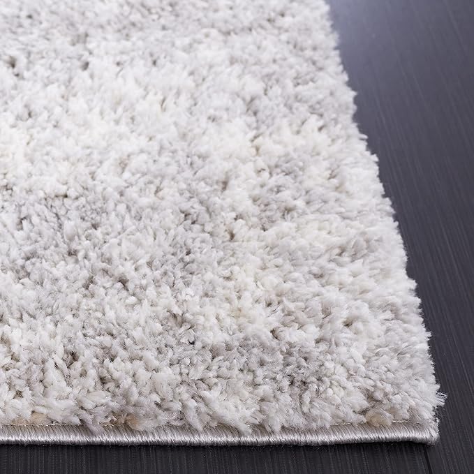 SAFAVIEH Berber Shag Collection Area Rug - 6'7" x 9', Grey & Ivory, Modern Design, Non-Shedding & Easy Care, 1.2-inch Thick, Ideal for The Living Room, Bedroom, Dining Room (BER563G-7)