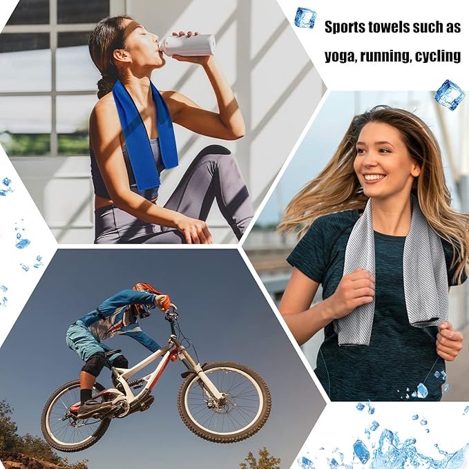 Maitys 200 PCS Cooling Towel Bulk - Ice Sweat Rag for Neck & Face Microfiber Breathable Cool Chilly Towel for Summer Sport Yoga Workout Camping, 10 Color