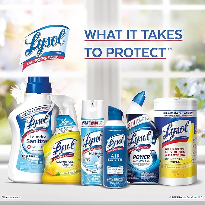 Lysol Automatic In-The-Bowl Toilet Cleaner, Cleans and Freshens Toilet Bowl, Lemon Breeze Scent (Pack of 2)