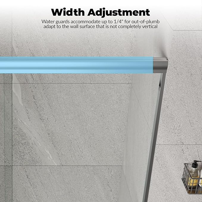 Sliding Shower Door 56–60 inch W× 72 inch H,Dual Sliding Frameless Glass Panels with 6mm Tempered Glass, Brushed Frame, Contemporary Shower Doors for Walk-in Bathroom Remodel