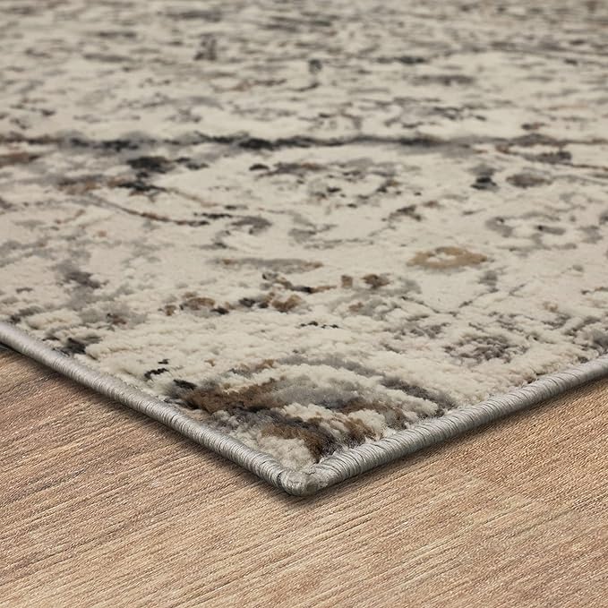 Mohawk Home Invati Traditional Floral Ornamental Cream 5' 3" x 8' Area Rug Perfect for Living Room, Dining Room, Office