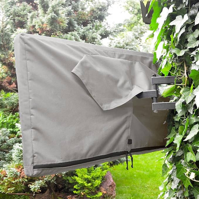 Bozzcovers Outdoor TV Cover 48, 49, 50 inch - with Zipper, Weatherproof, Waterproof 360 Degrees Protection, Soft Non Scratch Interior - Gray