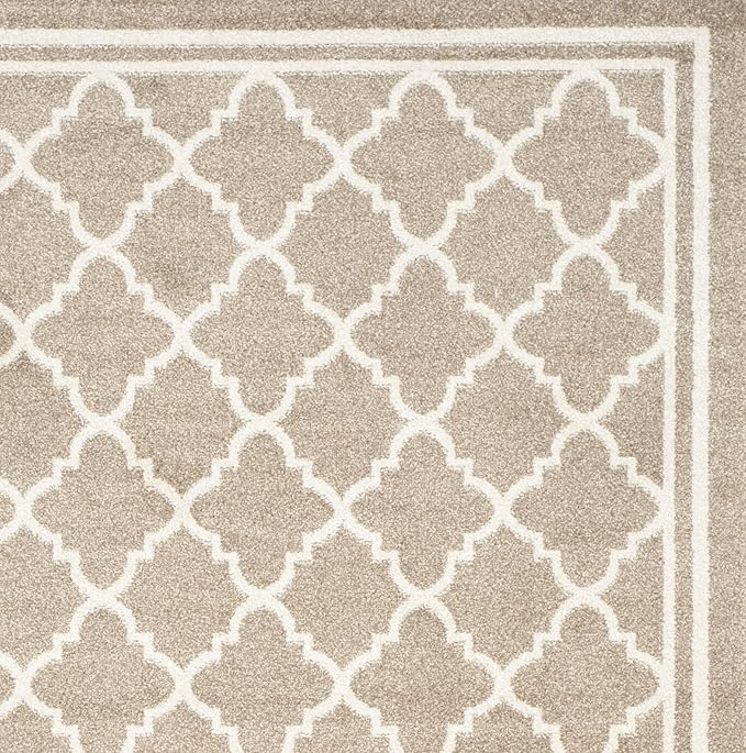 SAFAVIEH Amherst Collection Accent Rug - 4' x 6', Wheat & Beige, Moroccan Trellis Design, Non-Shedding & Easy Care, Ideal for High Traffic Areas in Entryway, Living Room, Bedroom (AMT422S)