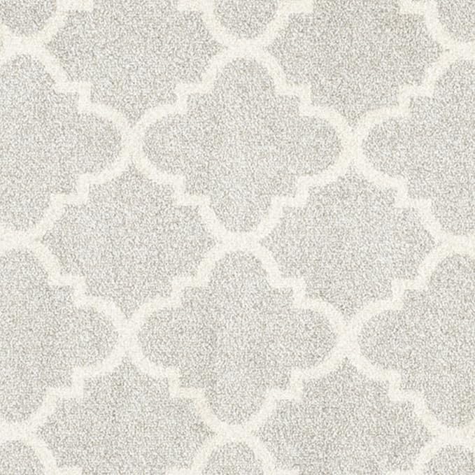 SAFAVIEH Amherst Collection Area Rug - 7' Round, Light Grey & Beige, Moroccan Trellis Design, Non-Shedding & Easy Care, Ideal for High Traffic Areas in Living Room, Bedroom (AMT422B)