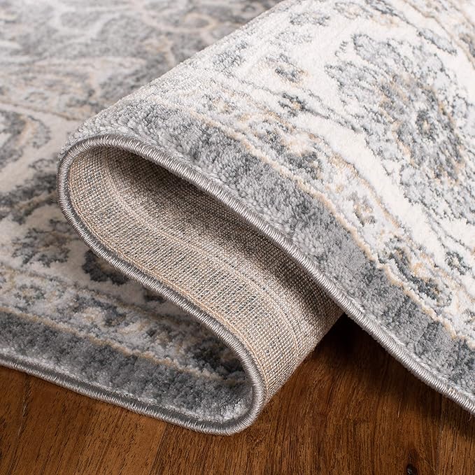 SAFAVIEH Isabella Collection Area Rug - 10' x 14', Grey & Dark Grey, Oriental Design, Non-Shedding & Easy Care, Ideal for High Traffic Areas in Living Room, Bedroom (ISA912H)
