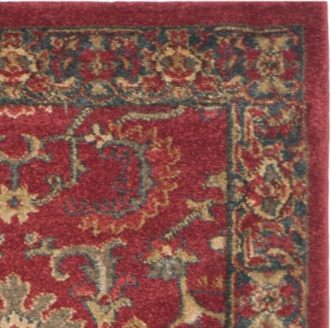 SAFAVIEH Mahal Collection Runner Rug - 2'2" x 10', Red & Navy, Traditional Oriental Design, Non-Shedding & Easy Care, Ideal for High Traffic Areas in Living Room, Bedroom (MAH693F)