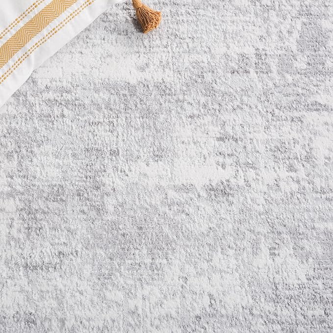 SAFAVIEH Amelia Collection Runner - 2'2" x 8', Ivory & Light Grey, Modern Abstract Design, Non-Shedding & Easy Care, Ideal for The Living Room, Dining, Bedroom (ALA700F)