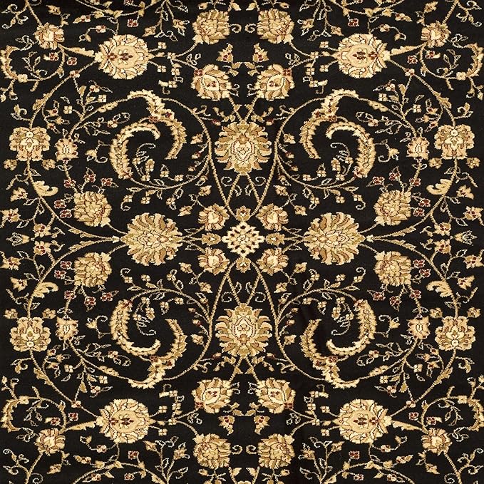 SAFAVIEH Lyndhurst Collection Area Rug - 8' x 11', Black & Ivory, Traditional Oriental Design, Non-Shedding & Easy Care, Ideal for High Traffic Areas in Living Room, Bedroom (LNH219A)