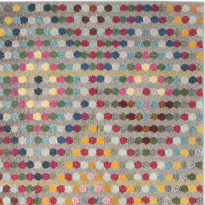 SAFAVIEH Monaco Collection Area Rug - 8' x 11', Multi & Beige, Boho Diamond Design, Non-Shedding & Easy Care, Ideal for High Traffic Areas in Living Room, Bedroom (MNC204F)