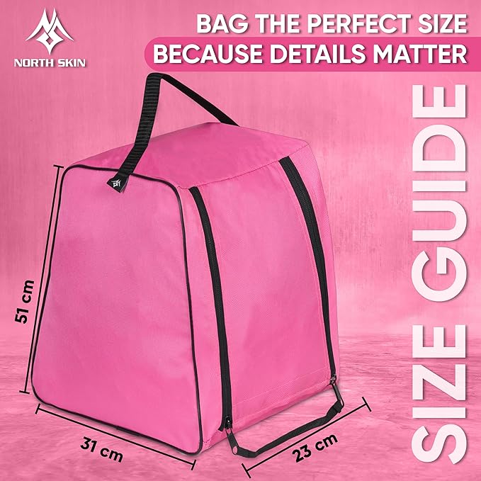 Cordura Fabric Sports Shoe Bag Water Resistant Gym Kit Fitness Organiser with Inner Pocket Travel Hiking Dust Proof Portable Plain Boot Bag Storage for Football Rugby Cricket Golf (Pink)