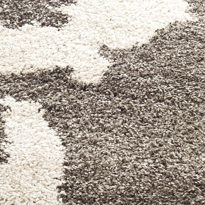 SAFAVIEH Florida Shag Collection Runner Rug - 2'3" x 9', Smoke & Beige, Floral Design, Non-Shedding & Easy Care, 1.2-inch Thick Ideal for High Traffic Areas in Living Room, Bedroom (SG458-7913)