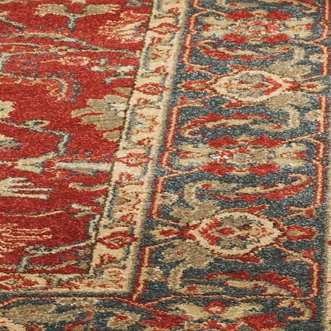 SAFAVIEH Mahal Collection Area Rug - 9' x 12', Red & Natural, Traditional Oriental Design, Non-Shedding & Easy Care, Ideal for High Traffic Areas in Living Room, Bedroom (MAH697A)