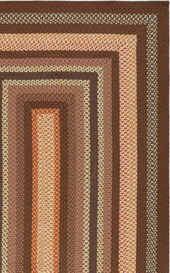 SAFAVIEH Washable Rug Outdoor Braided Collection - 3' Square, Brown & Light Brown, Handmade & Reversible, Non-Shedding & Easy to Clean, Ideal for Patio, Backyard, Mudroom (BRD313T)