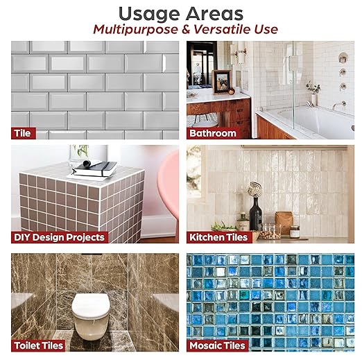 Grout Repair Kit – Anthracite Tile Grout Filler 8.8 oz, Ready Mixed, Fast-Drying Tile Adhesive for Bathroom, Shower & Floor Tiles – Includes Spatula