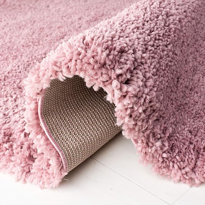 SAFAVIEH Fontana Shag Collection Area Rug - 9' x 12', Pink, Solid Design, Non-Shedding & Easy Care, 2-inch Thick Ideal for High Traffic Areas in Living Room, Bedroom (FNT800U)
