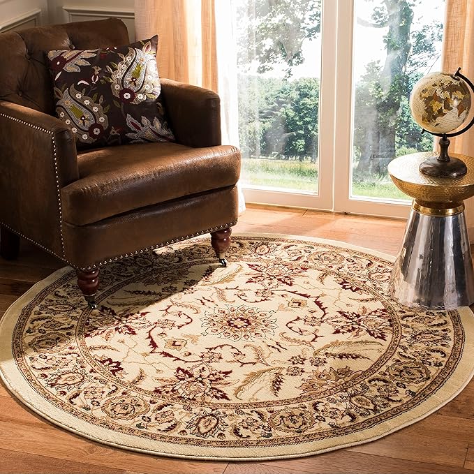 SAFAVIEH Lyndhurst Collection Area Rug - 8' x 11', Ivory & Ivory, Traditional Oriental Design, Non-Shedding & Easy Care, Ideal for High Traffic Areas in Living Room, Bedroom (LNH216A)