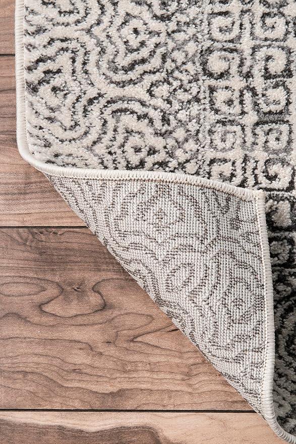 nuLOOM Exie Transitional Moroccan Runner Rug, 2' 8" x 8', Light Grey