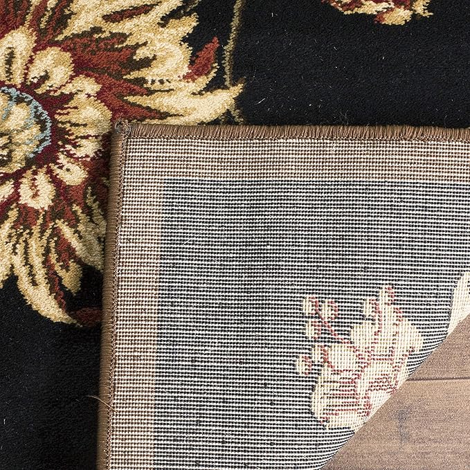 SAFAVIEH Lyndhurst Collection Accent Rug - 3'3" x 5'3", Black & Multi, Traditional Floral Design, Non-Shedding & Easy Care, Ideal for High Traffic Areas in Entryway, Living Room, Bedroom (LNH552-9091)