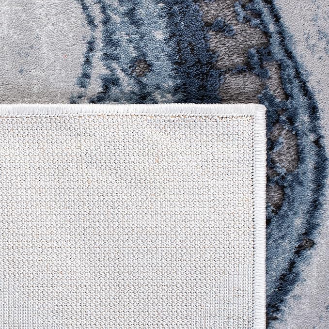 SAFAVIEH Craft Collection Accent Rug - 4' x 6', Blue & Grey, Modern Abstract Design, Non-Shedding & Easy Care, Ideal for High Traffic Areas in Entryway, Living Room, Bedroom (CFT819M)