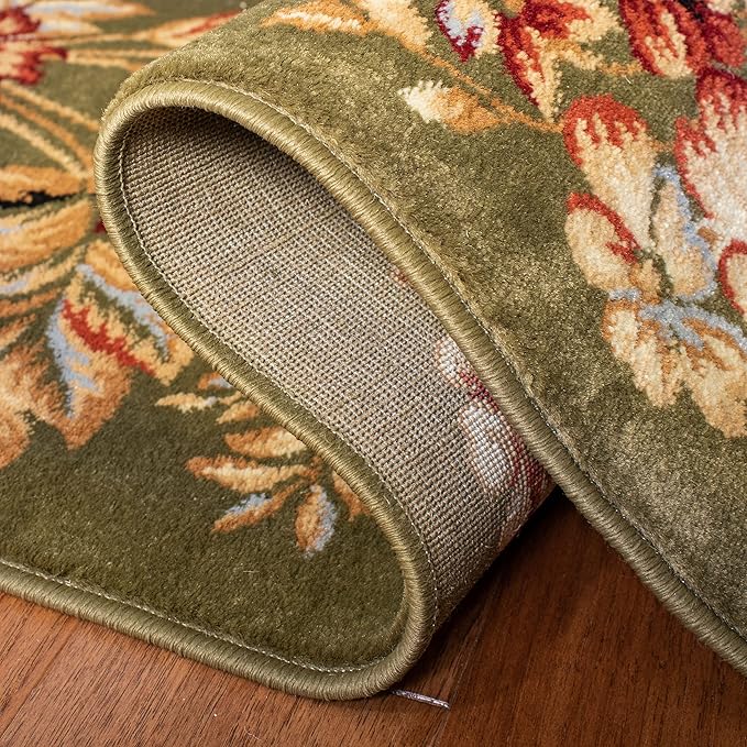 SAFAVIEH Lyndhurst Collection Runner Rug - 2'3" x 6', Sage, Traditional Floral Design, Non-Shedding & Easy Care, Ideal for High Traffic Areas in Living Room, Bedroom (LNH326B)