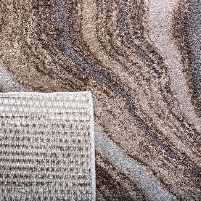 SAFAVIEH Craft Collection 4' Round Gold / Grey CFT819D Modern Abstract Non-Shedding Dining Room Entryway Foyer Living Room Bedroom Area Rug