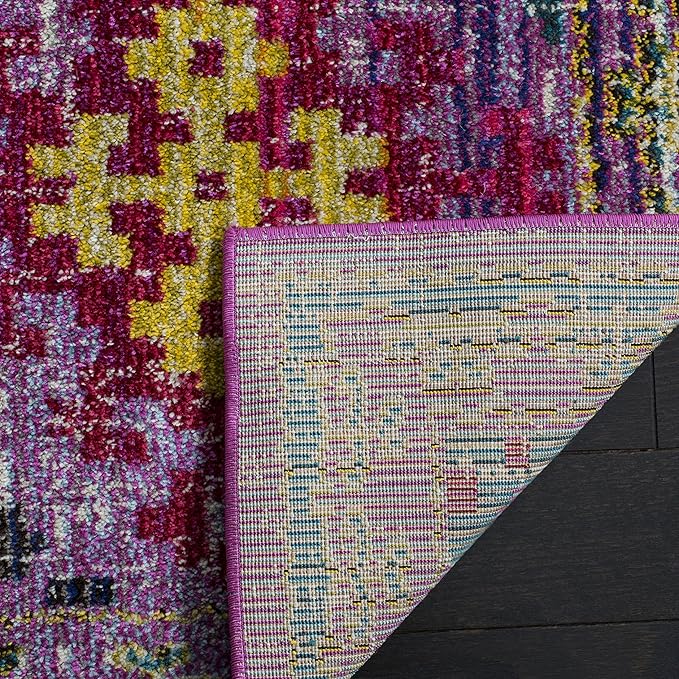SAFAVIEH Monaco Collection Accent Rug - 3' x 5', Purple & Multi, Boho Diamond Trellis Design, Non-Shedding & Easy Care, Ideal for High Traffic Areas in Entryway, Living Room, Bedroom (MNC244P)