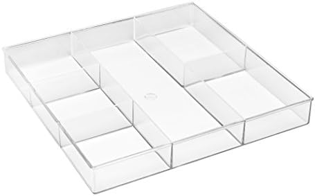 Whitmor clear 6-section drawer organizer for makeup and accessories sturdy resin pack of 6