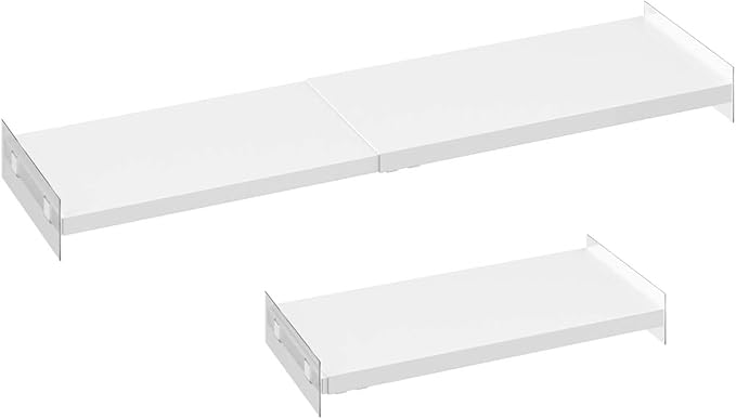 Expandable closet organizer shelves 2-pack adjustable metal storage divider — no-drill wardrobe and bedroom closet organization system