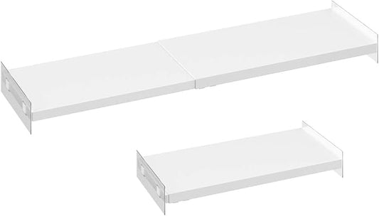 Expandable closet organizer shelves 2-pack adjustable metal storage divider — no-drill wardrobe and bedroom closet organization system