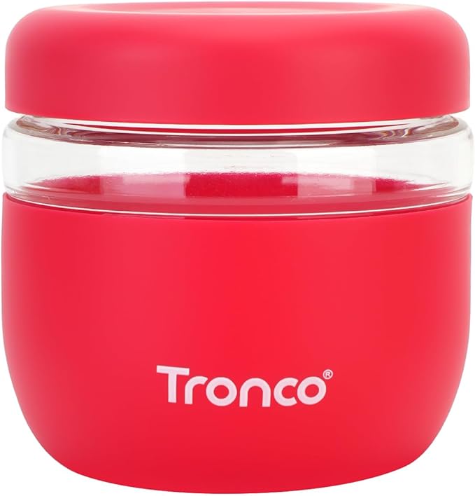 Tronco 24oz glass food storage container with airtight lid — leak-proof glass lunch bowl for meal prep salad yogurt soup